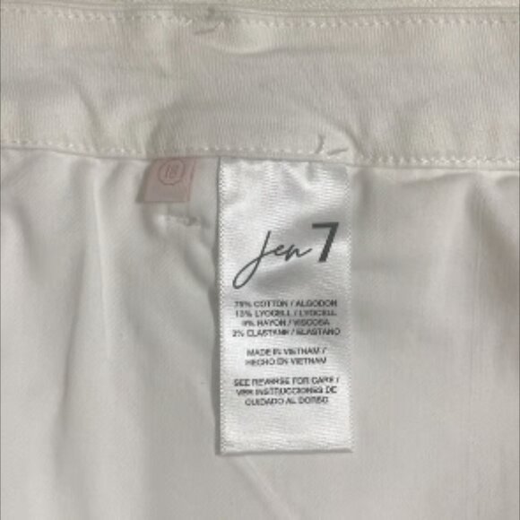 JEN7 by 7 for All Mankind Cropped Wide Leg Distressed Hem White Jeans Size 18 - Picture 10 of 10